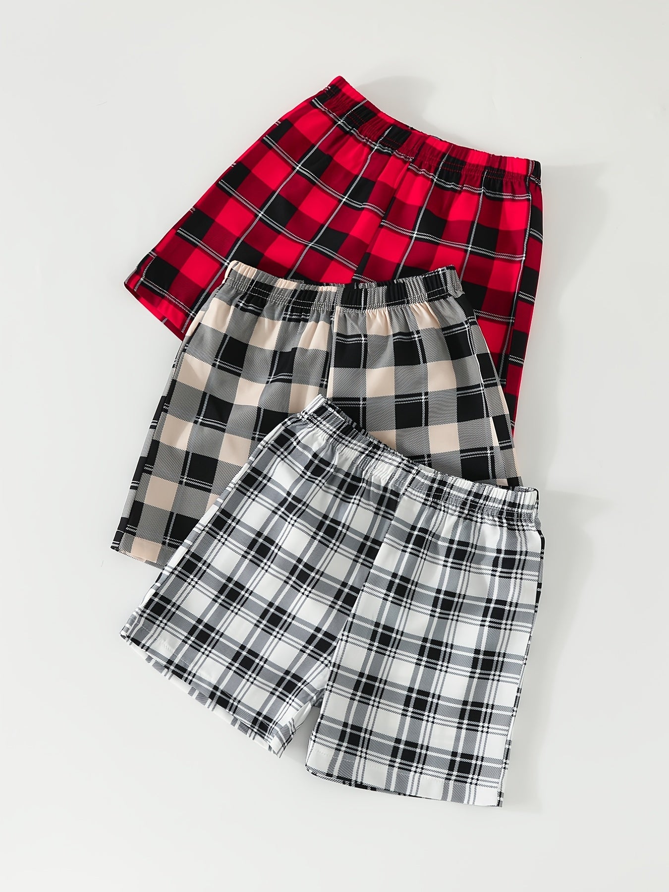 Girls Plaid Elastic Waist Soft Shorts for Summer