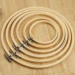 6pcs Bamboo Embroidery Hoop Set 10-25.4 cm for Cross Stitch Sewing