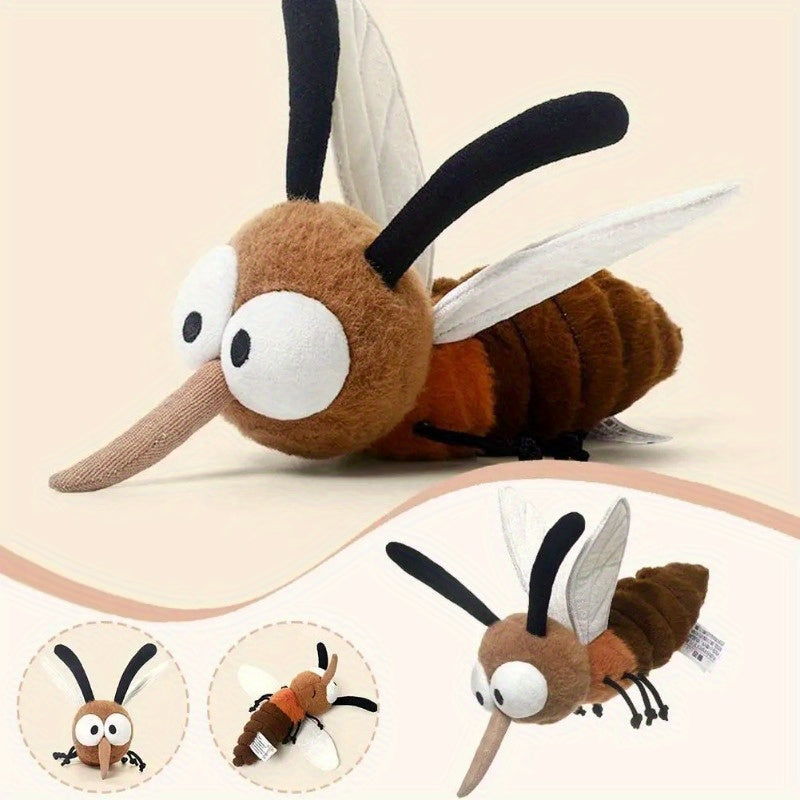 Mosquito Plush Toy Soft Stuffed Insect Doll Brown Body & Face