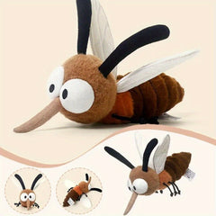 Mosquito Plush Toy Soft Stuffed Insect Doll Brown Body & Face