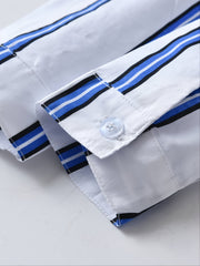 Boys Striped Shirt Long Sleeves With Pocket Bow Tie