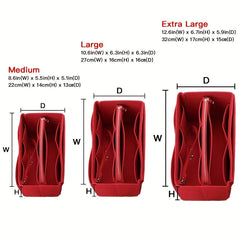 Felt Purse Organizer Insert with Zipper & Key Holder
