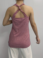 Faith Print Twist Back Tank Top