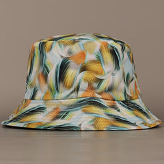 Yellow & Green Reversible Bucket Hat Tassel Print