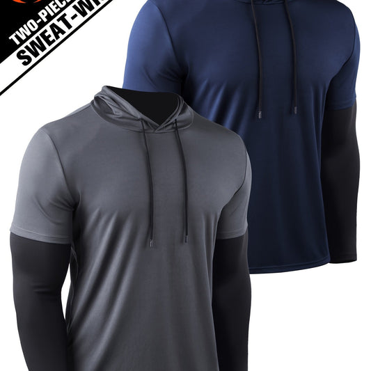 Men's Compression Hooded T-Shirt for Fitness Activities