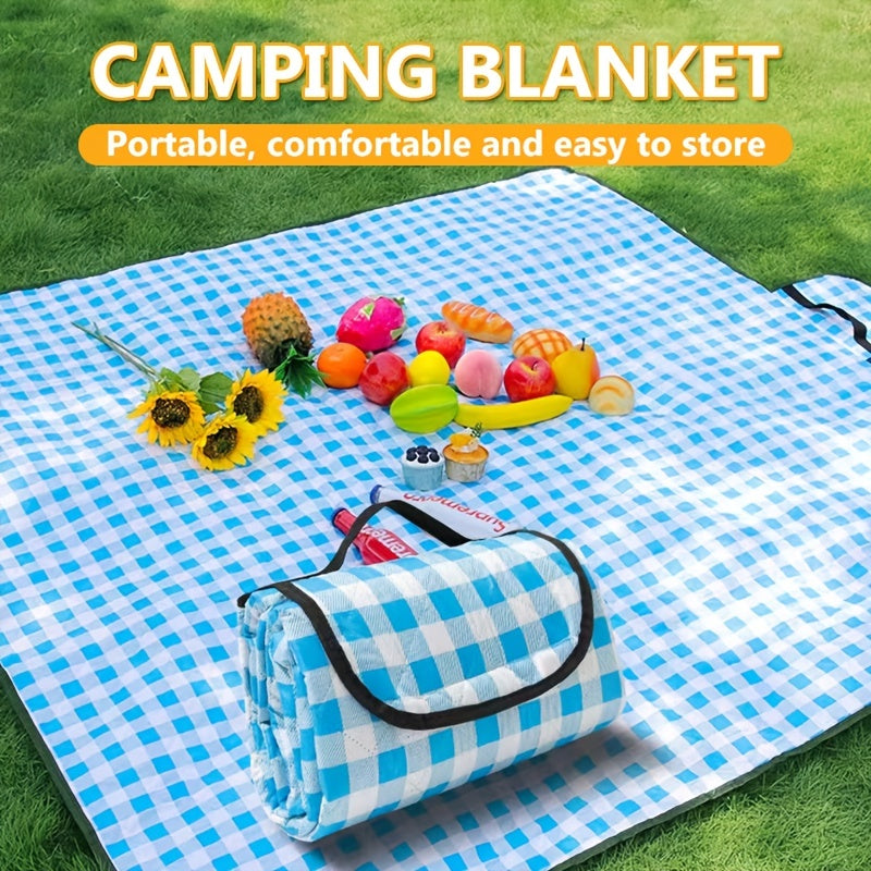 Waterproof Picnic Blanket With Carry Strap - Family Camping Beach Party