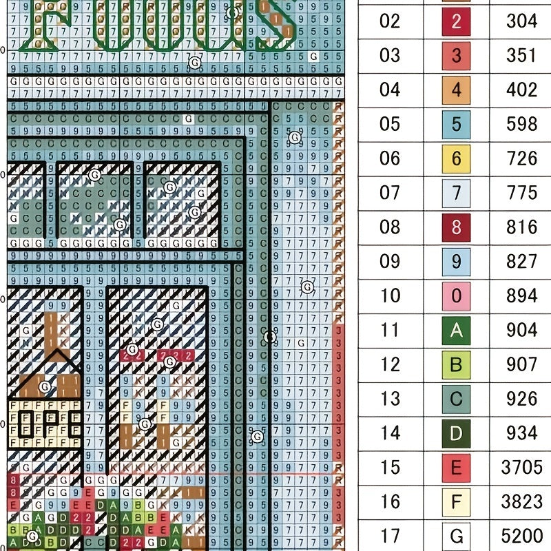 Christmas Coffee House Cross Stitch Kit for Beginners