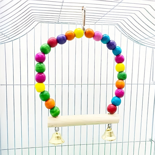 Interactive Parrot Swing with Bell Hanging Toy