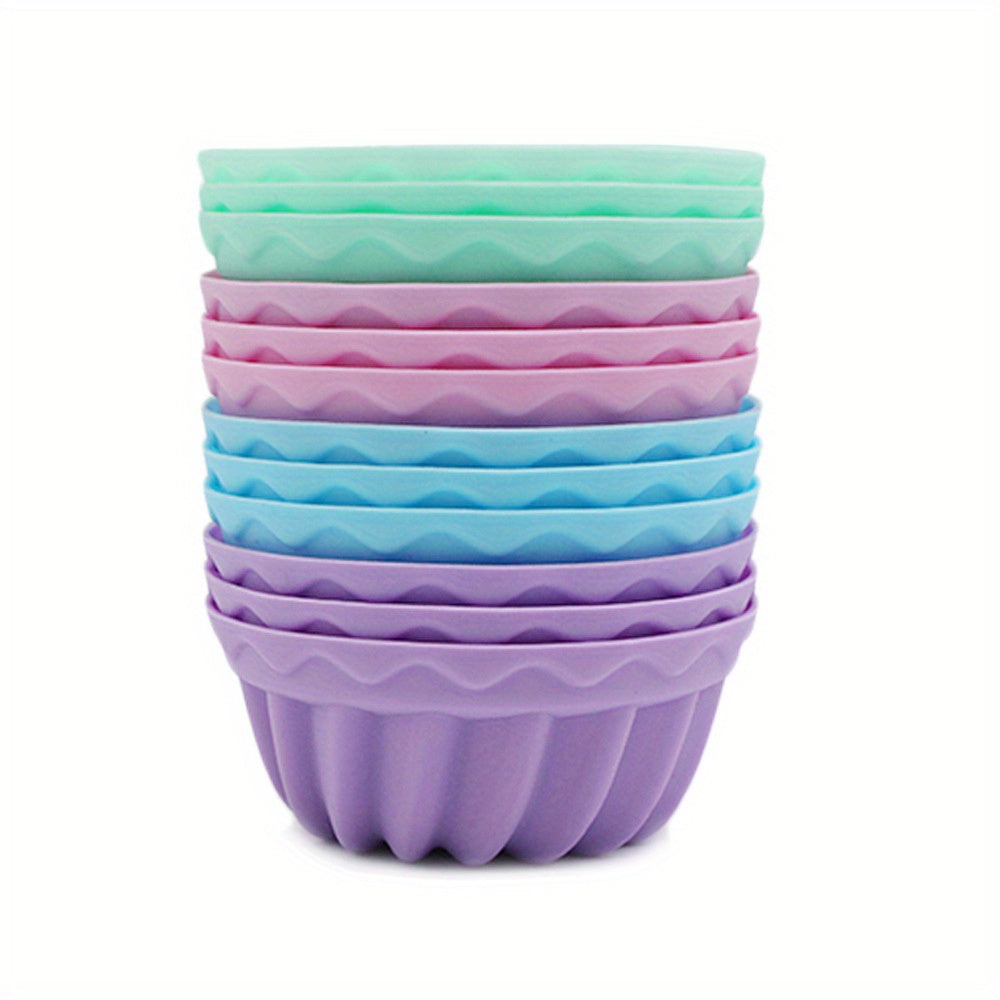 12pcs Mini Bundt Pan Cake Mold Fluted Tube Baking Tools