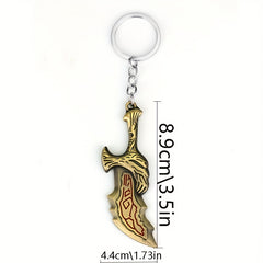 Dragon Alloy Keychain Red Inscription Men