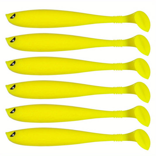 6pcs Soft Silicone Fishing Lure Minnow Bait 3.54in 4.1g for Saltwater Freshwater