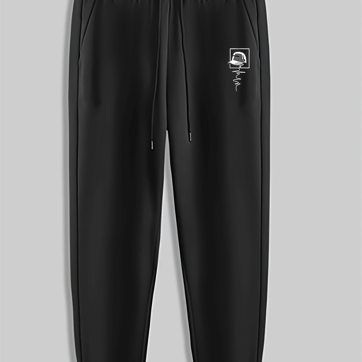 Hat Print Men's Pants Drawstring Sweatpants Casual Trousers Spring Autumn