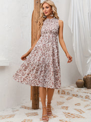  Ditsy Print Boho Tank Dress