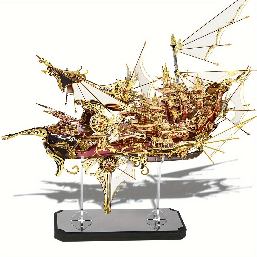 Piececool Nine Heavens 3D Metal Puzzle Kit Burgundy Yellow
