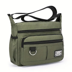 Lightweight Nylon Crossbody Bag with Multiple Zippers