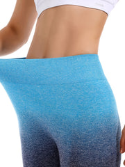 High Waisted Gradient Biker Shorts for Women - Yoga Sports Workouts