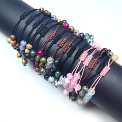 Natural Healing Power Gemstone Beads Adjustable Bracelet