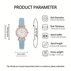 Alloy Heart Bracelet Watch Set for Kids
