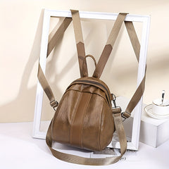 Vintage PU Leather Backpack & Purse Set