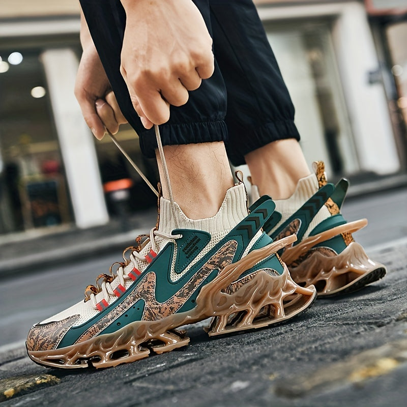 Men's Chinese Landscape Lace Up Blade Sneakers