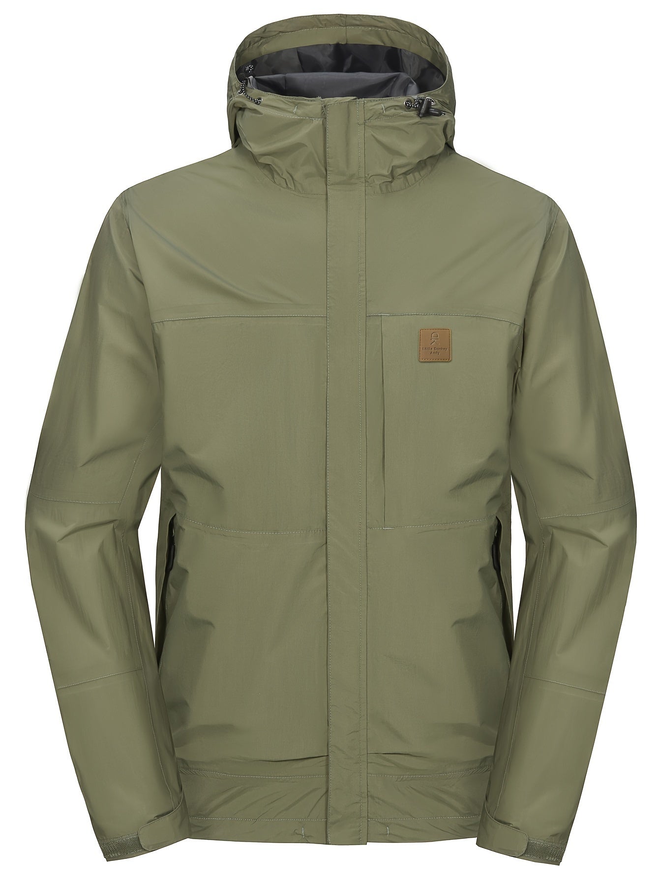 Men's Lightweight Hooded Waterproof Jacket for Outdoor Activities