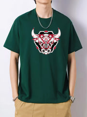 Ox Print Men's Cotton Crew Neck Active T-shirt