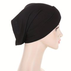 Striped Turban Cap Inner Hijab Hat Elastic Underscarf Beanie Head Wraps