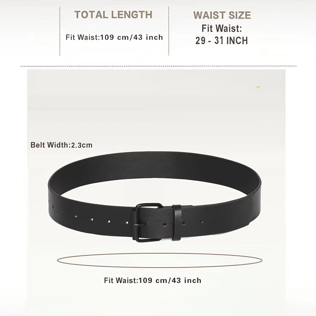 Unisex Vintage Leather Belt for Jeans Casual Wear