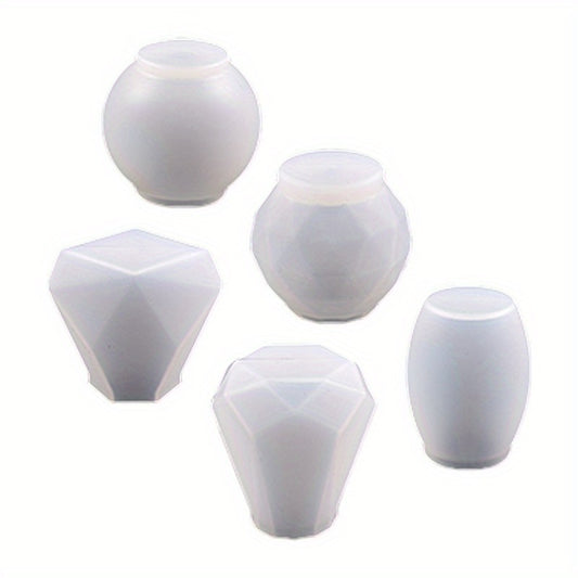 5pcs Geometric Spherical Wine Bottle Stopper Resin Mold