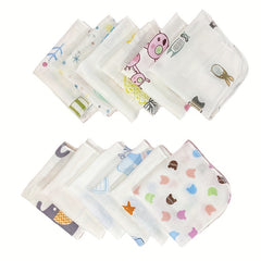 5pcs Cartoon Baby Washcloth Set Soft Handkerchief Absorbent Towel