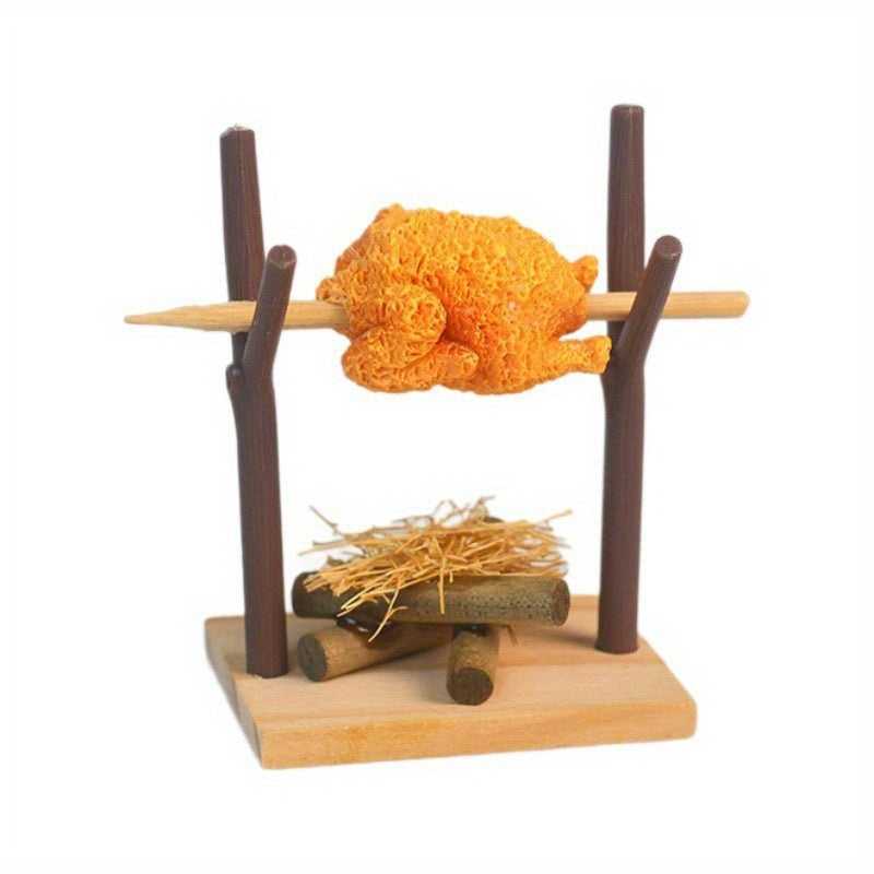 Mini Roast Chicken Set for Outdoor Cooking Playhouse Scene Props Micro Landscape