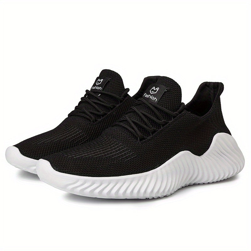 Men's Lace Up Knit Sneakers Casual Walking Shoes