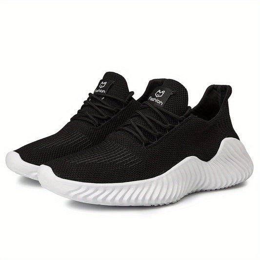 Men's Lace Up Knit Sneakers Casual Walking Shoes