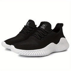 Men's Lace Up Knit Sneakers Casual Walking Shoes
