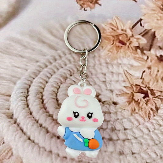 Cartoon Animal Door Ornament Soft Rubber Doll Keychain Pendant
