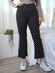  Polka Dot High Rise Flared Leg Pants