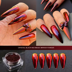 Holographic Red Magic Mirror Nail Powder Purple Nail Art Pigment