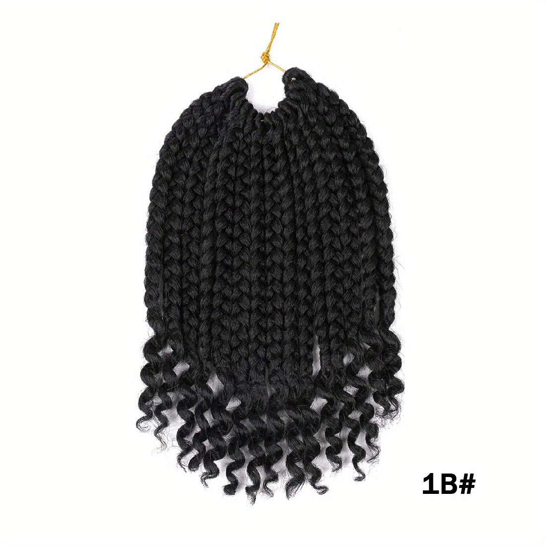 Short Bob Crochet Bohemian Box Braids with Curly Ends