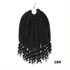 Short Bob Crochet Bohemian Box Braids with Curly Ends