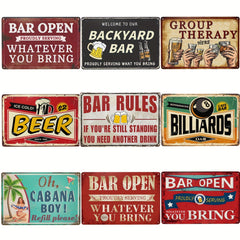 Funny Backyard Bar Tin Sign - Bring Your Own Beer Alcohol Drinks Fun Wall Decor
