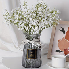 5pcs Simulation Gypsophila Wedding Bouquet Soft Glue Three Forks Plastic Flower