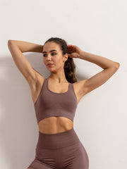 Women's U Neck Racer Back Sports Bra & Ribbed Tank Top