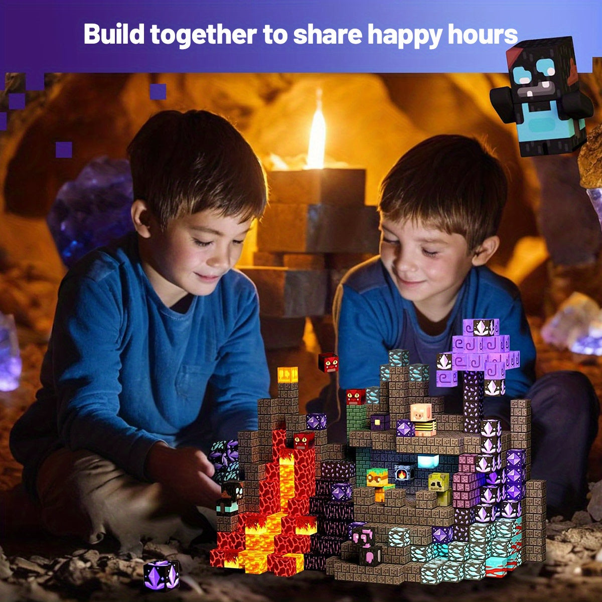 Magnetic Building Blocks 200pcs Devil'S Cave Educational Toy Set Ages 3+