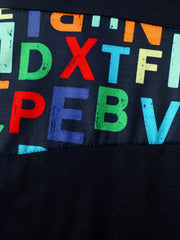 Alphabets Pattern Toddler Boy's 2pcs Hoodie & Sweatpants Set