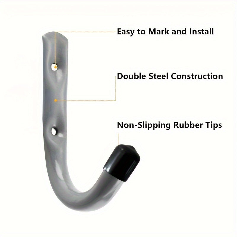 6pcs Heavy Duty Garage Tool Hook Storage Hanger Wall Mounted Steel Hanging