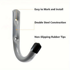 6pcs Heavy Duty Garage Tool Hook Storage Hanger Wall Mounted Steel Hanging