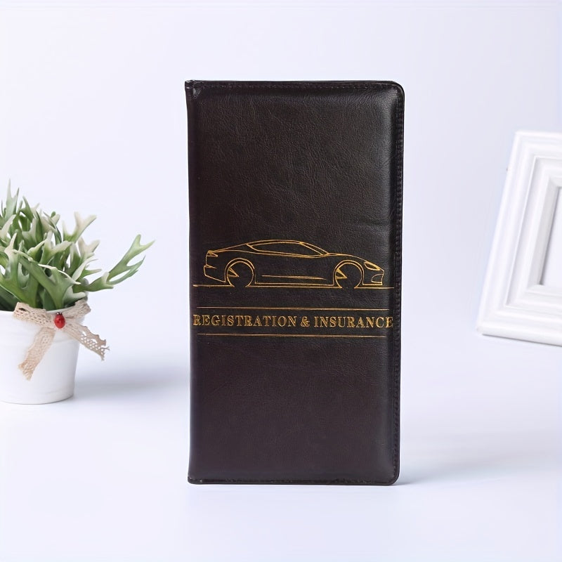 PU Leather Car Insurance Document Holder