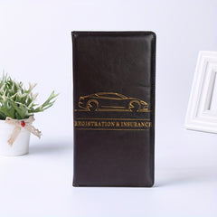 PU Leather Car Insurance Document Holder