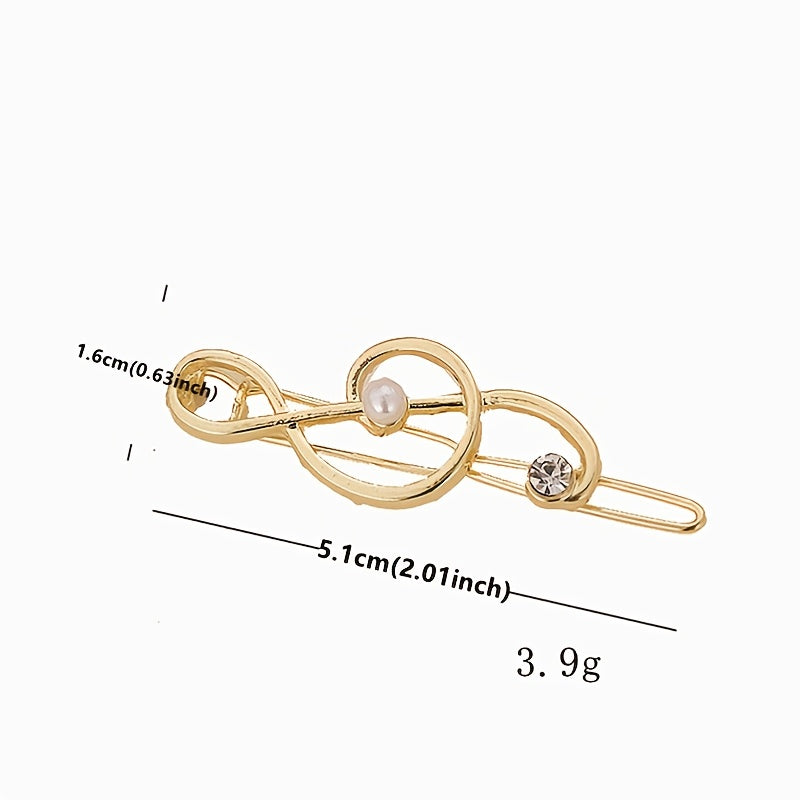 Glossy Alloy Notes Hair Clip Hair Accessories