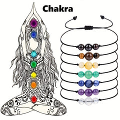 Colorful Energy Stone Yoga Crystal Stone Beaded Bracelet Chakra Amethyst Garnet